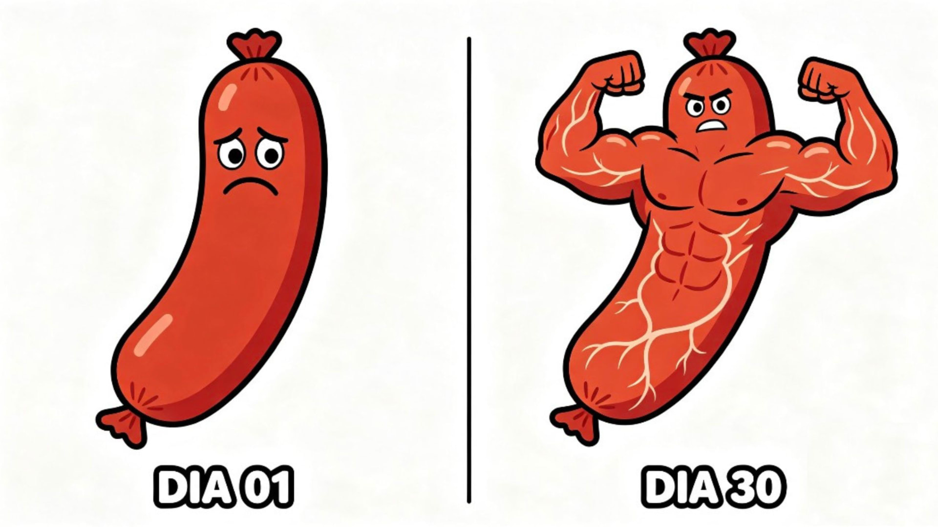 Comparativo ilustrativo Dia 01 e Dia 30 do protocolo